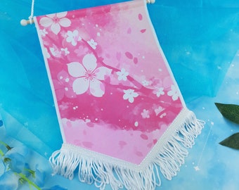 Banner | Flag | ellyonart | Enamel Pin | Lapel Pin | Pin Badge | Collection | Display | Banner | Cherry | Blossom | Pink | Floral |Gift
