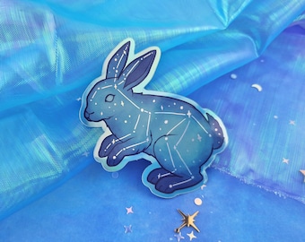 Süßer Hasen-Aufkleber | Magischer Häschen-Aufkleber | Holographische Vinyl-Aufkleber | Ästhetischer wasserdichter Aufkleber | Laptop Notebook Aufkleber