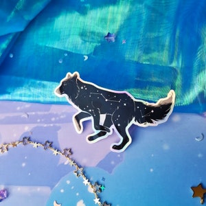 Cane / Anno cinese / Olografico / Stella / Celeste / Universo / Galassia / Zodiaco / Adesivo