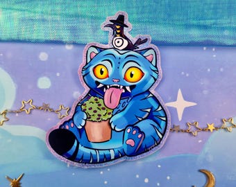 K-Pop Dämonenjäger | Kollektion | Tigerkrähe | Fantasie Tier | Derpy Holographische Aufkleber | Blauer Tiger | Geschenk