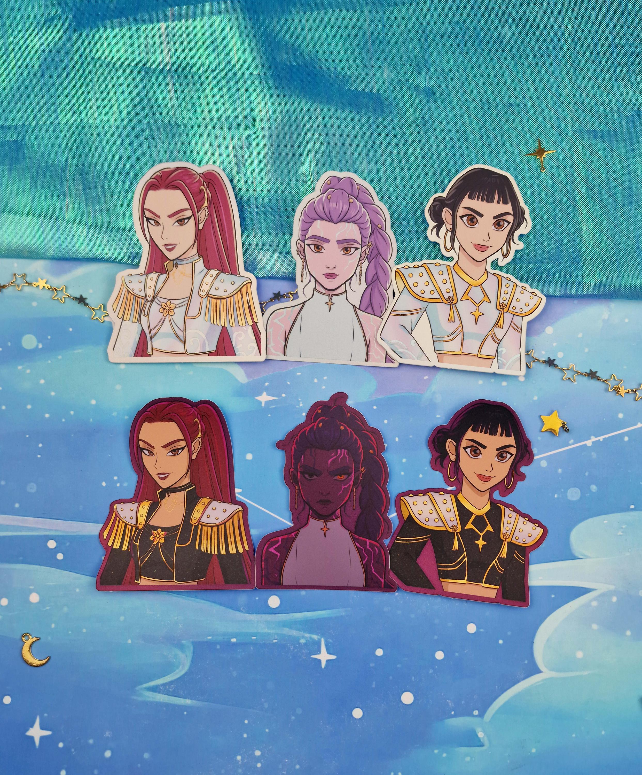 Kpop Demon Hunters Sticker Set | Light & Dark Trio | Mira Rumi Zoey ...
