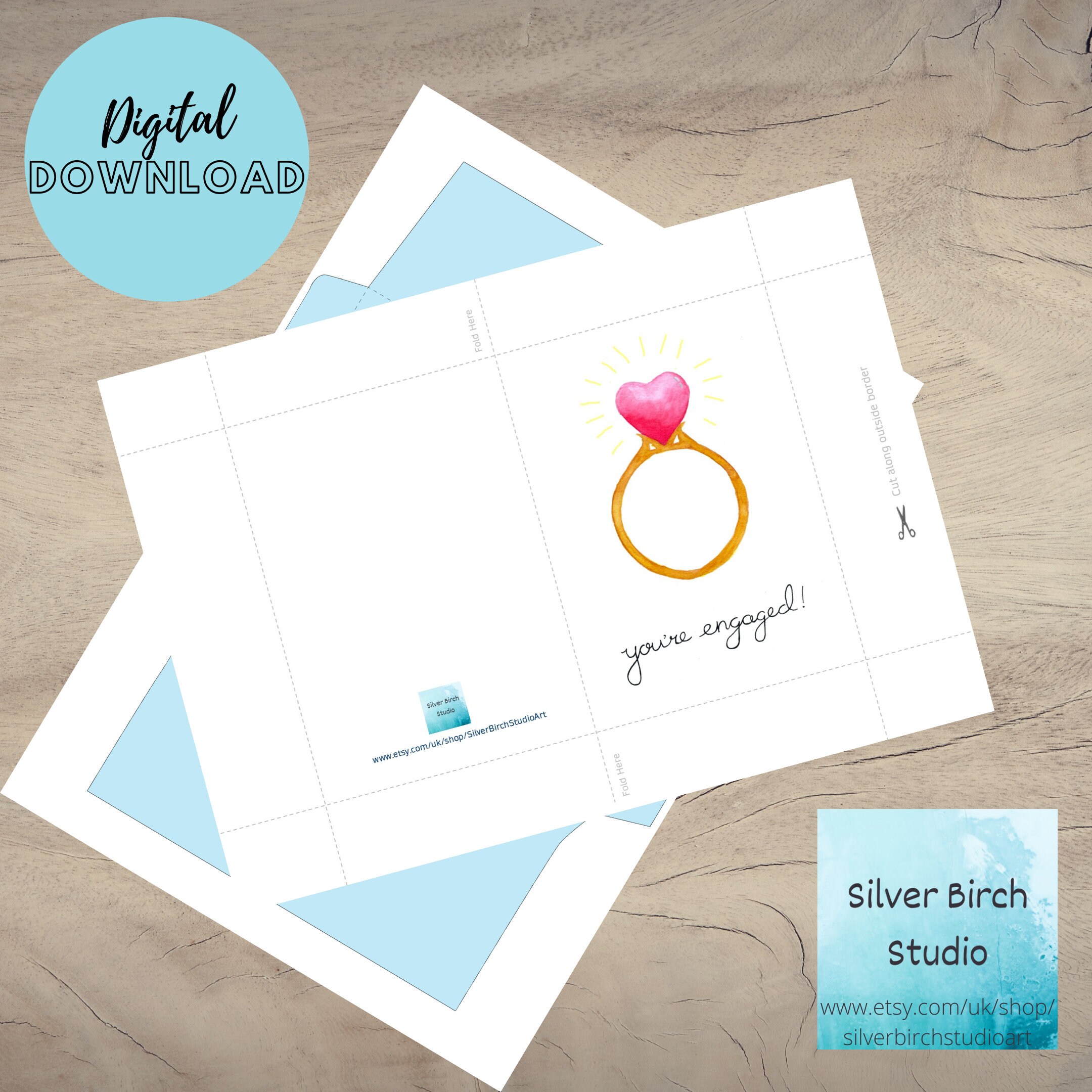 Engagement Congratulations Card Printable Engagement Card Etsy