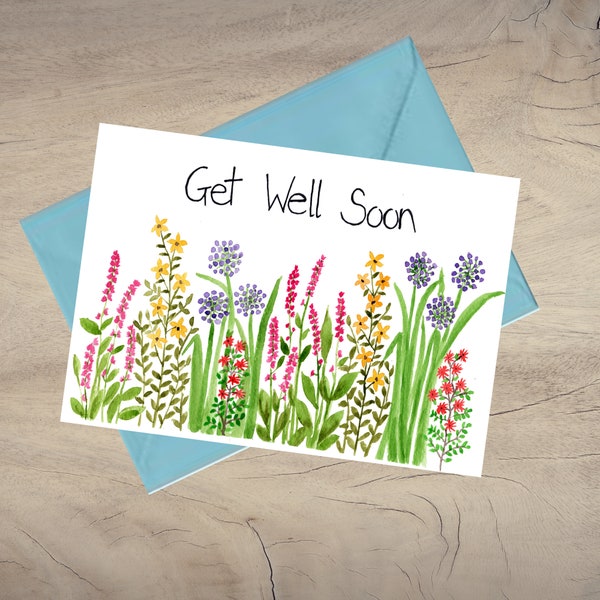 Printable Get well soon card|Instant Download Get Well card|Get Well Greeting card|Get well soon|Pretty Get well card| Downloadable card