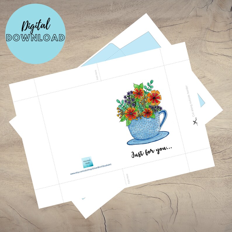 Just for You Card Gift Card Instant Downloadable Card Printable Card ...