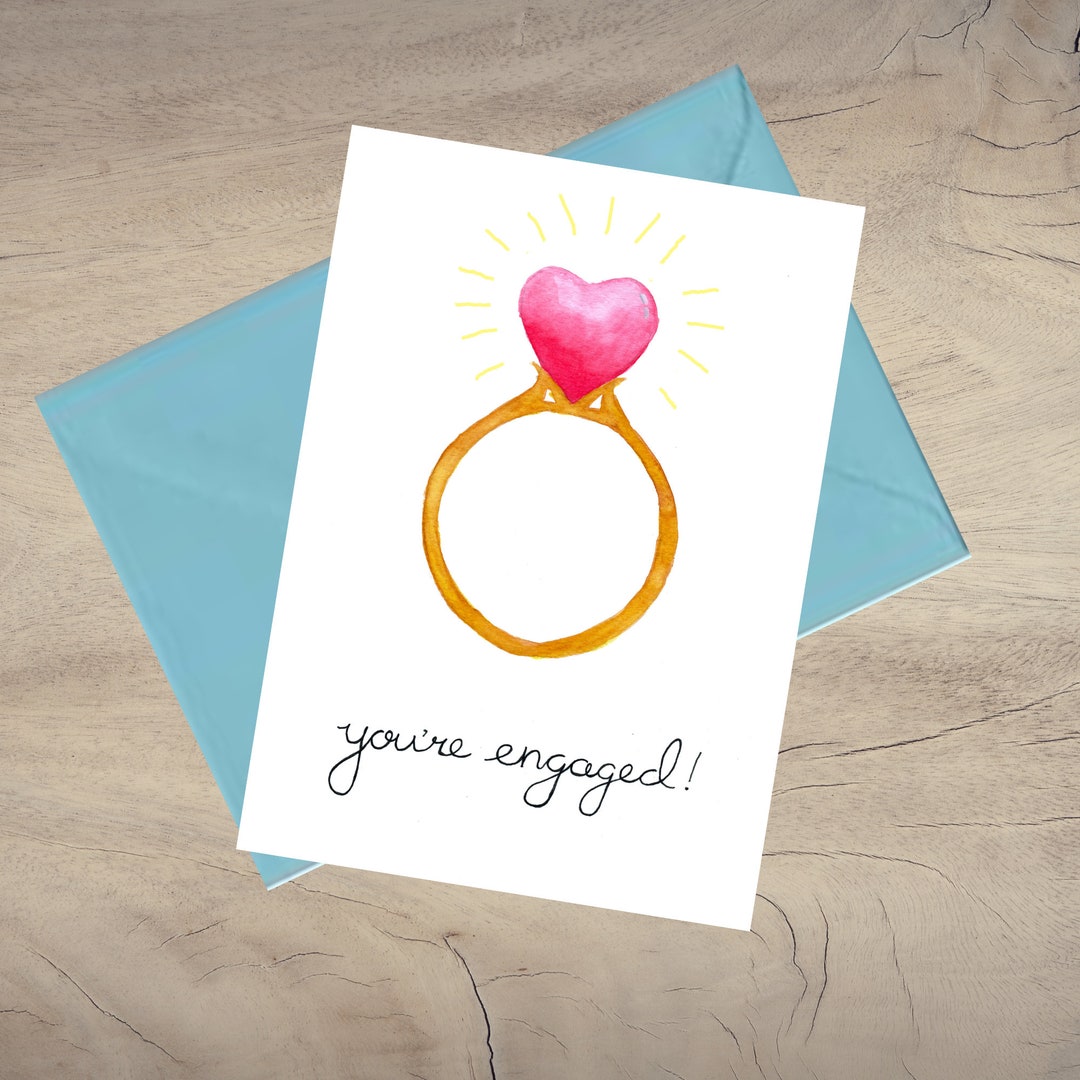 Engagement Congratulations Card Printable Engagement Card Etsy