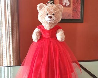 build a bear prom dress Build-a-bear Wedding Party Prom White Satin Dress Evening Gown Girls Teddy  Outfit Clothes Lot 8