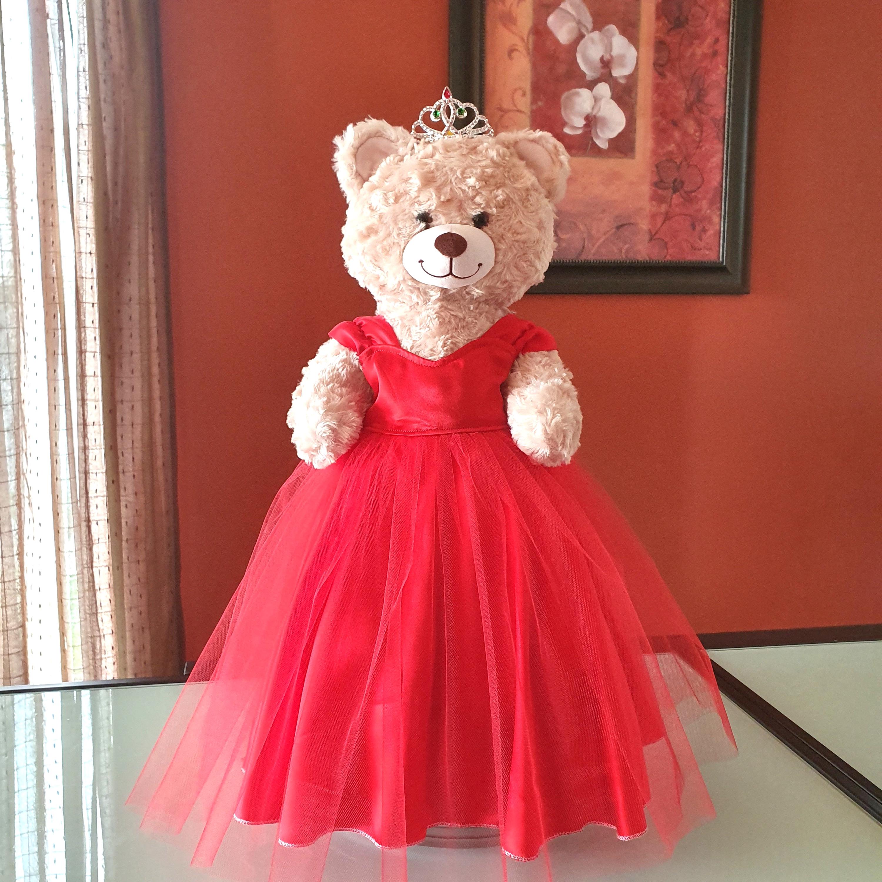 cute teddy bear dress Handmade Doll Clothes Quinceanera Gown Party Dresses Fit 17