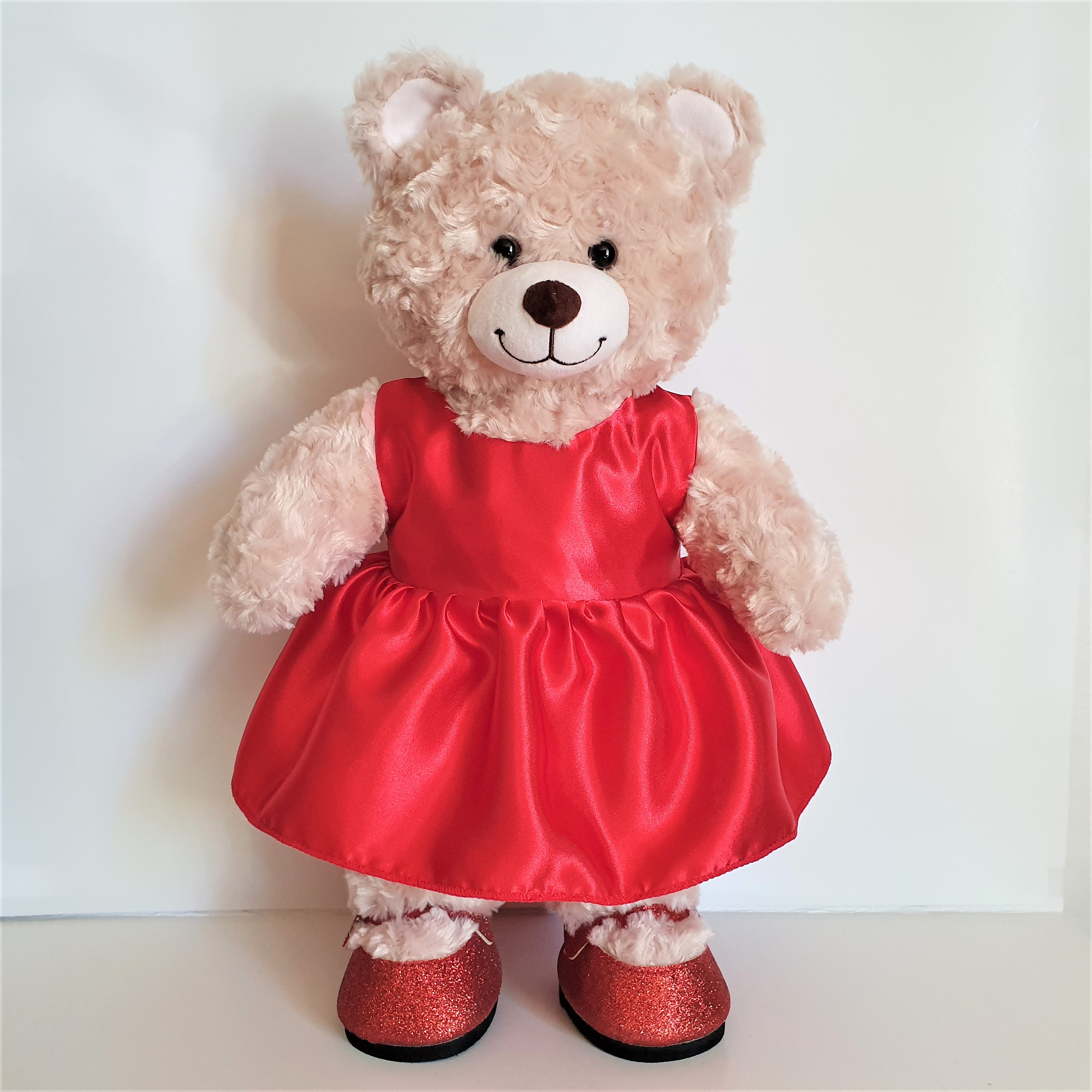 build a bear red dress Handmade Doll Clothes Dresses Fit 17" Teddy Bear Build-a-bear Christmas