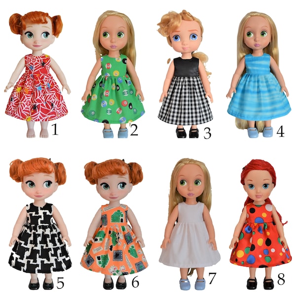 Fit 16" Toddler Doll Handmade Doll Clothes Dress for Disney Animators 16" Elsa Anna Rapunzel Toddler Dolls A