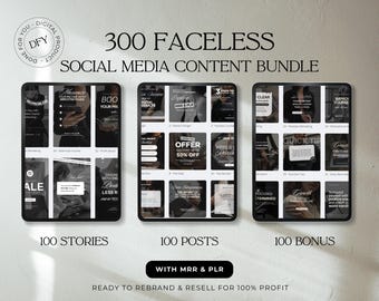 Social Media Content Bundle, Instagram Post Stories Carousels, MRR Digital Products, Canva Instagram Templates