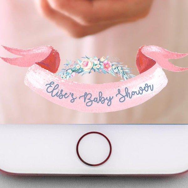 Custom Baby Shower Snapchat Filter | Pink, Yellow or Blue Ribbon | Filter Only