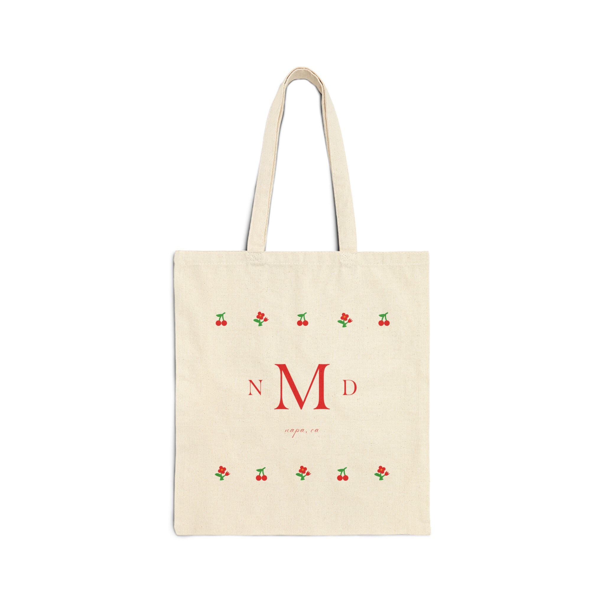 Beaded Cherry Canvas Tote Bag main image 1
