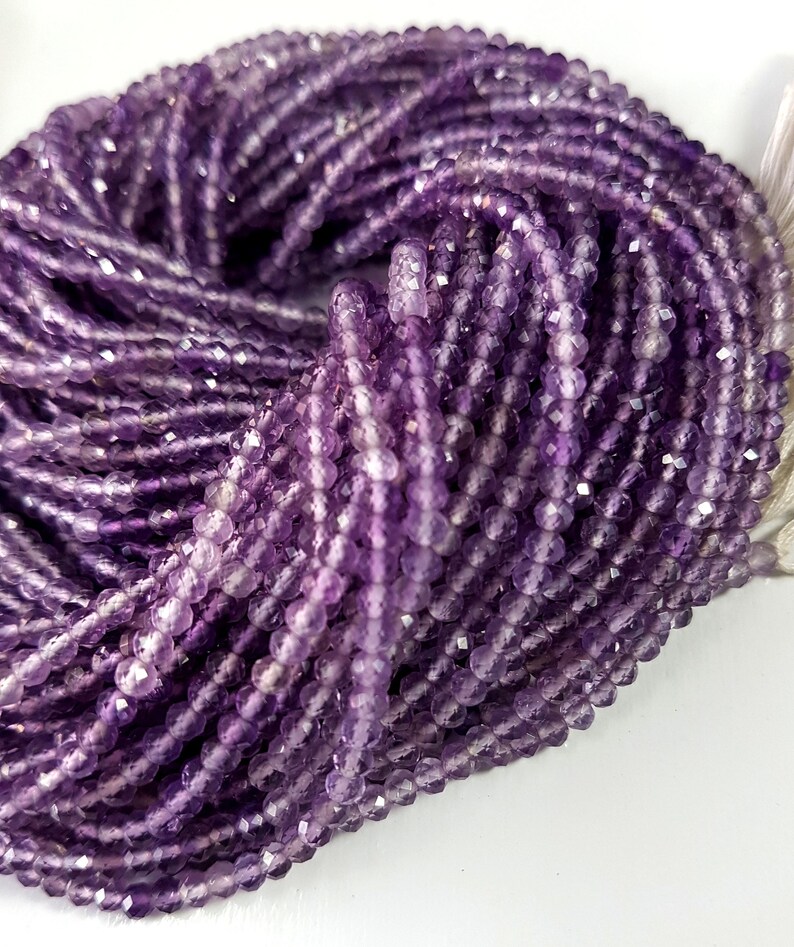 5 Strands Natural amethyst Shaded Faceted balls shape beads Gemstone 12.5 inch strand 3 mm Approx size beads M No 5490