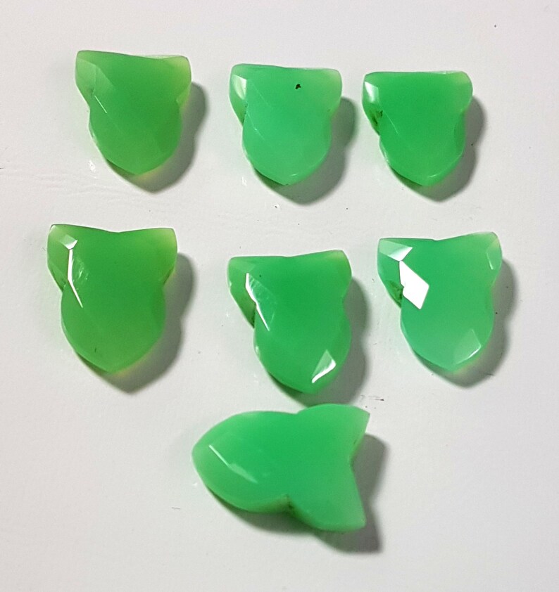 5839 Natural Green Onyx Faceted fancy Shape Loose gemstone 13X16 mm size gemstone 7 PCs M No.