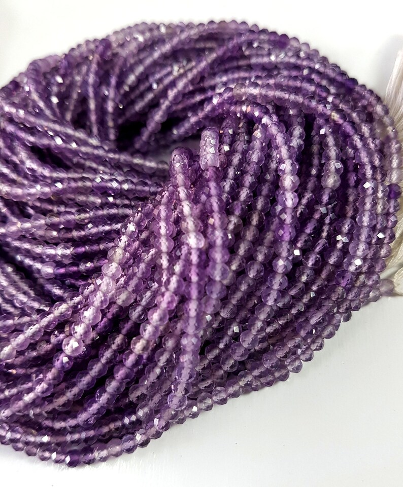 5 Strands Natural amethyst Shaded Faceted balls shape beads Gemstone 12.5 inch strand 3 mm Approx size beads M No 5490
