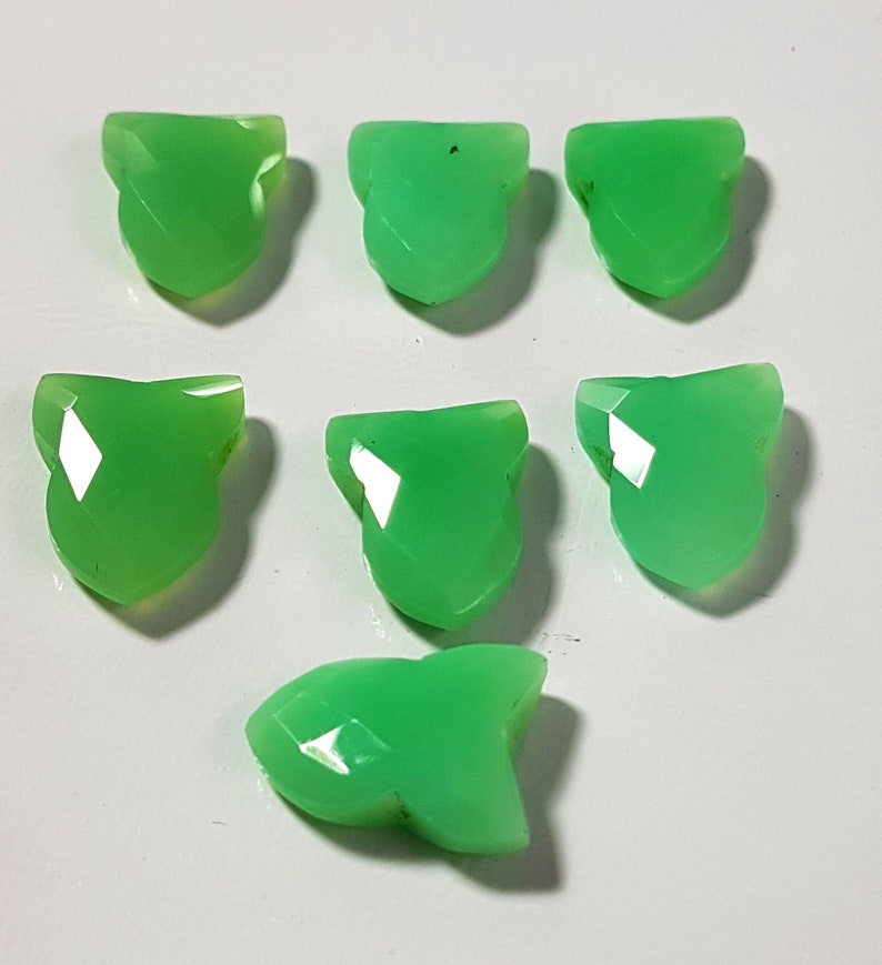 5839 Natural Green Onyx Faceted fancy Shape Loose gemstone 13X16 mm size gemstone 7 PCs M No.