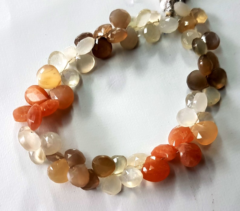 AAA quality 20 cm ON SALE 1 strand strand 8-15 mm approx Tourmalated Quartz Faceted Heart Briolettes
