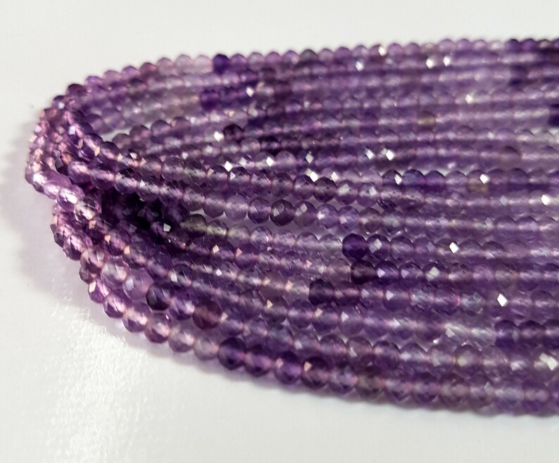 5 Strands Natural amethyst Shaded Faceted balls shape beads Gemstone 12.5 inch strand 3 mm Approx size beads M No 5490