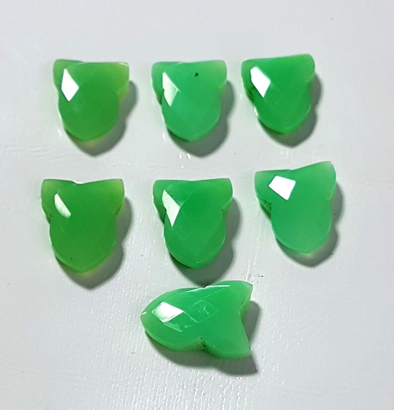 5839 Natural Green Onyx Faceted fancy Shape Loose gemstone 13X16 mm size gemstone 7 PCs M No.