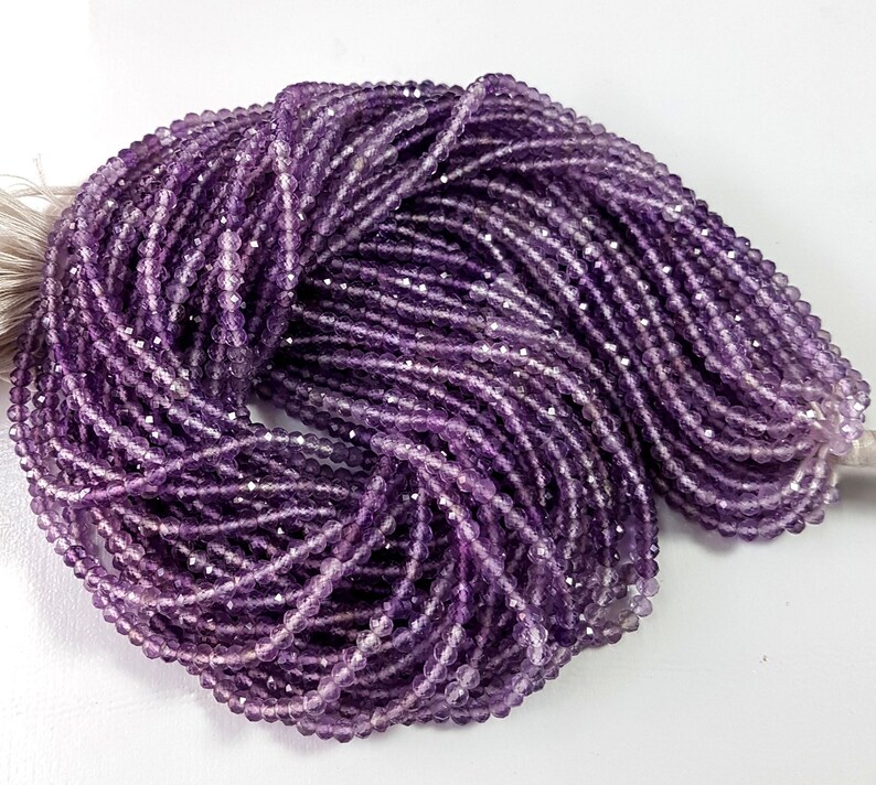 5 Strands Natural amethyst Shaded Faceted balls shape beads Gemstone 12.5 inch strand 3 mm Approx size beads M No 5490