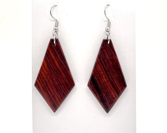 Wood Earrings, Wooden Jewelry, Hoop Earring, Lightweight Earrings, Dangle Earrings, Large Earrings, Circle Earrings, Cocobolo Wood