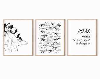 Dinosaurier Druck 3er Set - Sofort Download