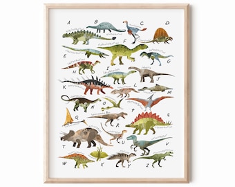 Dinosaurier Alphabet Poster - Sofort Download