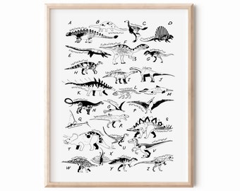 Dinosaur Alphabet Print - Instant Download