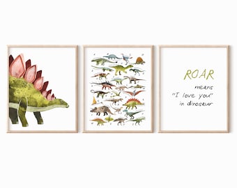 Dinosaurier Druck 3er Set - Sofort Download