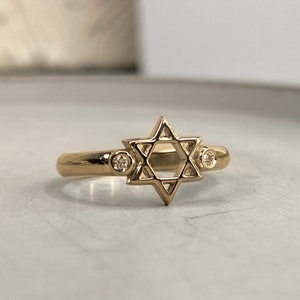 14k Gold Ring For Women, Jewish Star Ring, David Star Ring, Jerusalem Jewelry, Israel Jewelry, Gold Jewish Jewelry, Judaica Jewelry