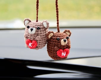 Personalized couple bear car accessories