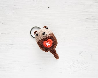 Personalisierter Otter gehäkelter Schlüsselanhänger