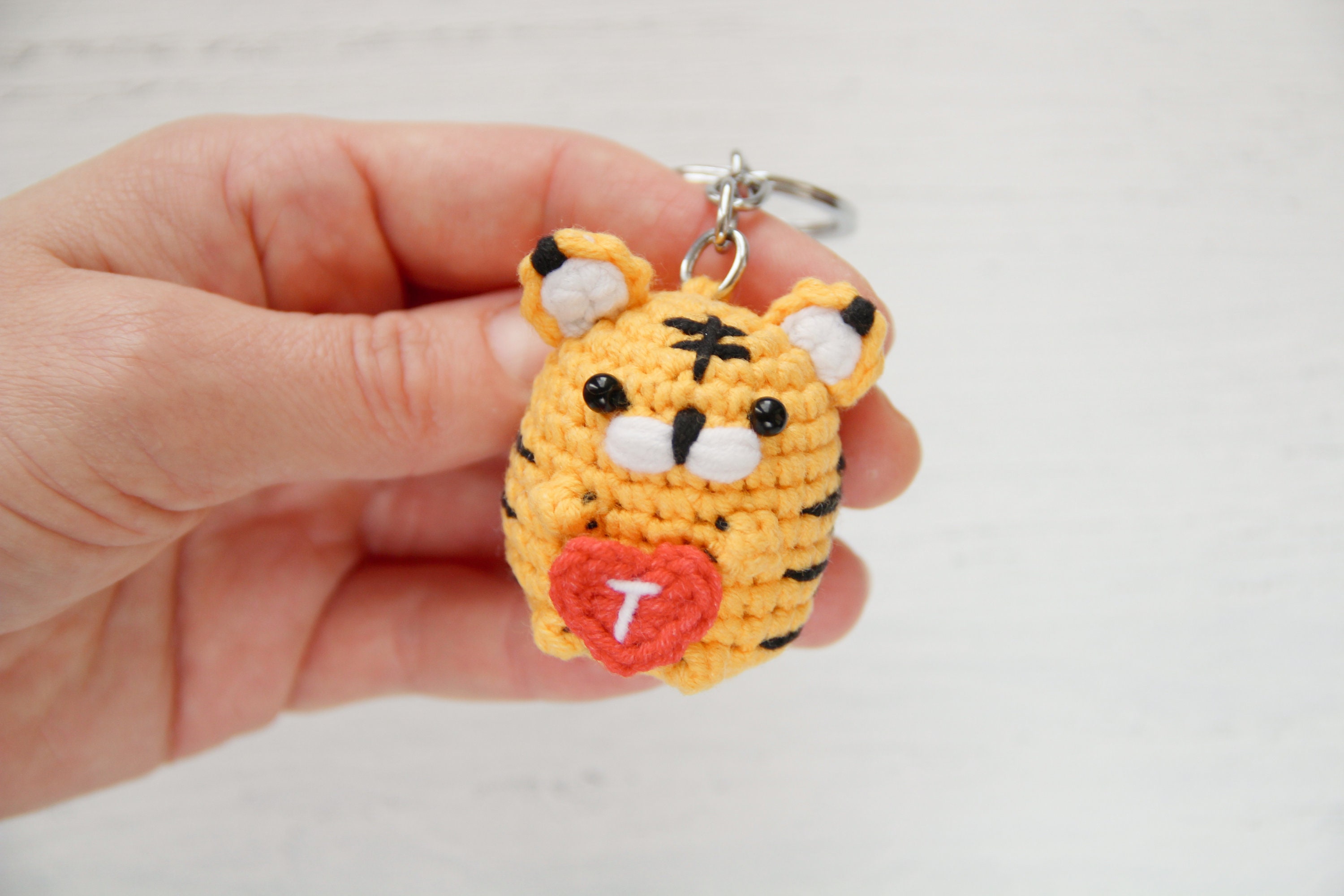 Tiger plush keychain personalized fun gift Etsy