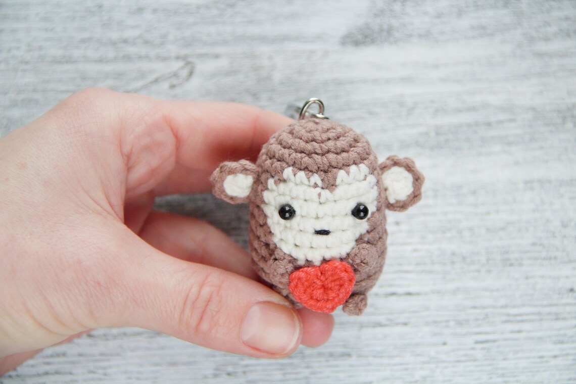 Little Monkey Crochet Keychain Etsy