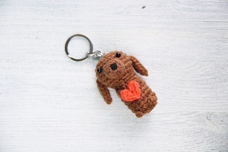 Cool keychain crochet dachshund Etsy