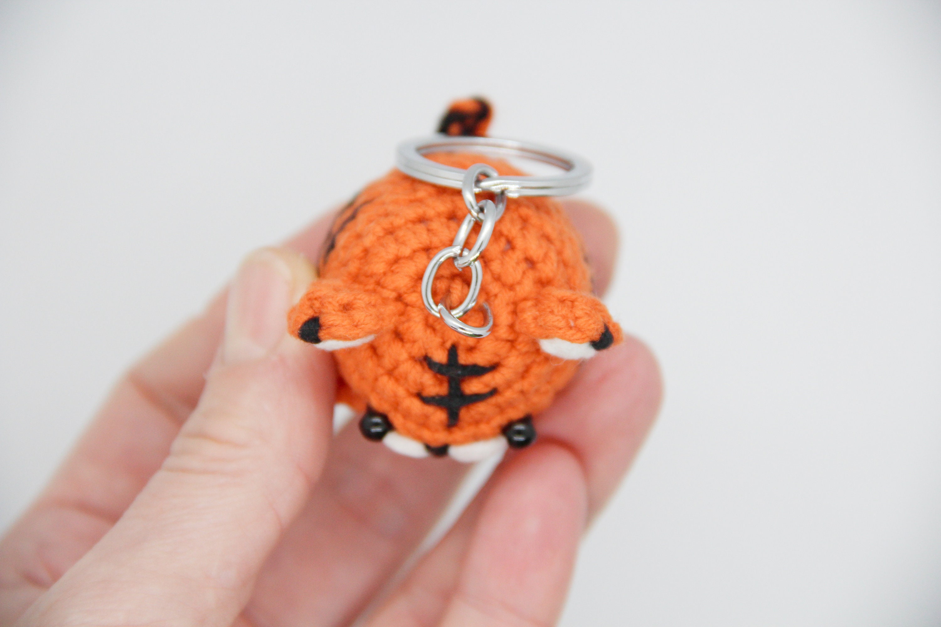 Orange Tiger Crochet Keychain - Etsy