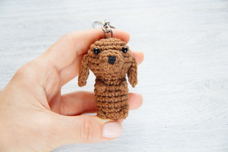 Cool keychain crochet dachshund Etsy