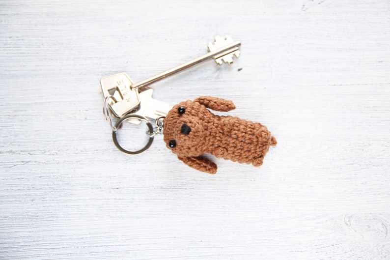 Cool keychain crochet dachshund Etsy