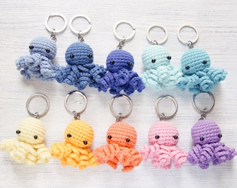 Crochet keychain octopus toy