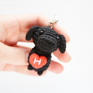 Personalized lab pet keychain Black labrador gift