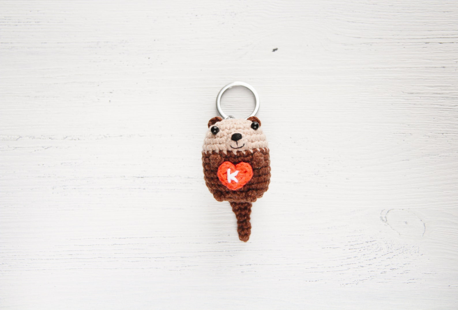 Personalized otter crochet keychain Etsy