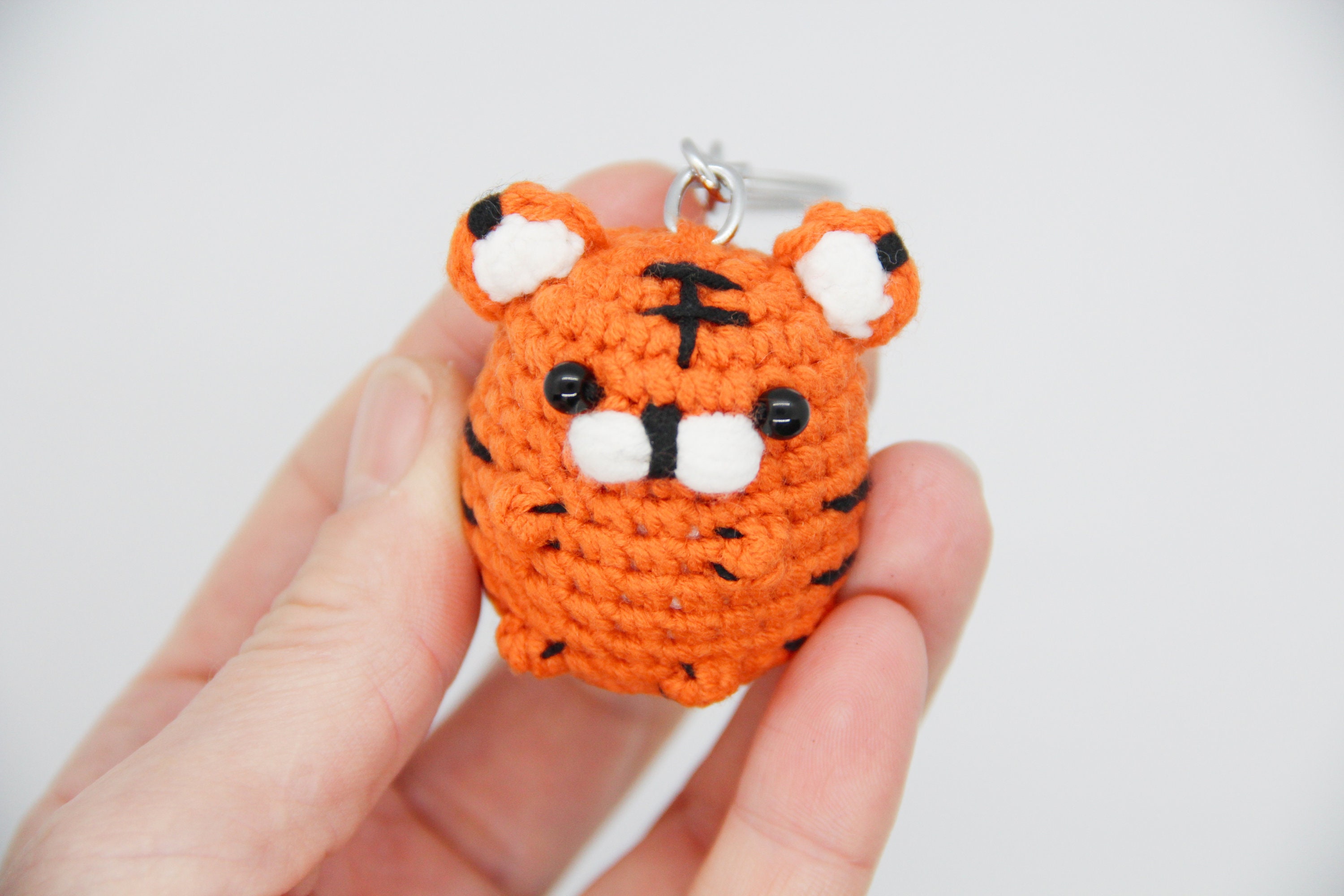 Orange Tiger Crochet Keychain - Etsy