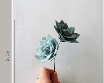 Mini tallo de suculenta de fieltro, decoración estilo granja, detalle para damas de honor