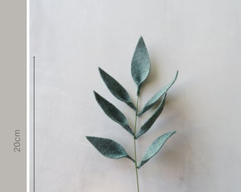 Mini felt eucalyptus willow single stem, Artificial eucalyptus wedding bouquet, Eucalyptus bouquet arrangement,  Minimalist décor gift