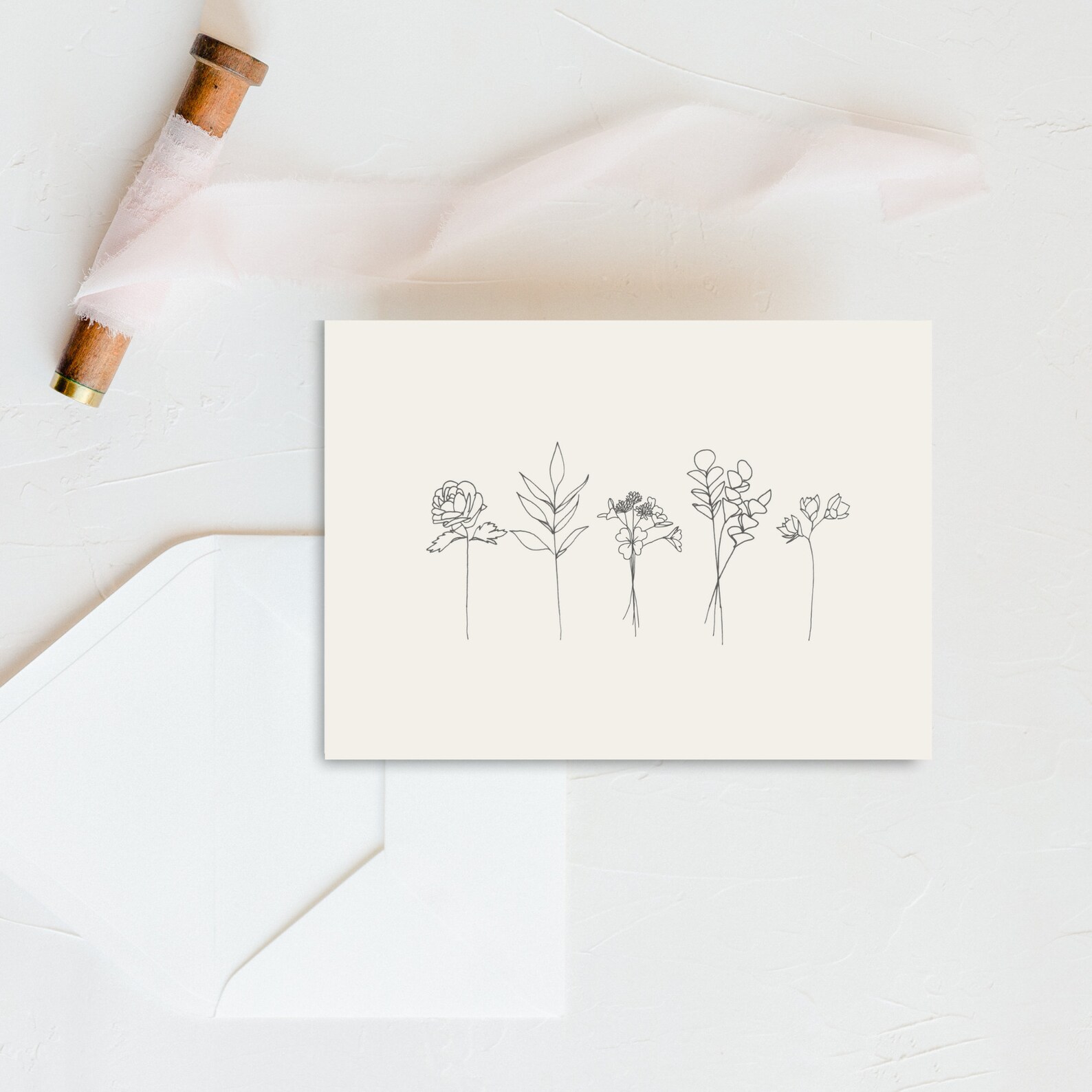 Botanical Prints Minimalist Note Card Set of 3 - Etsy