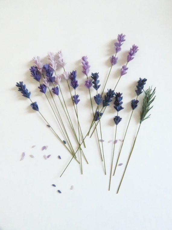 Lavender Felt Flower Stem: Farmhouse Bouquet, Keepsake Gift