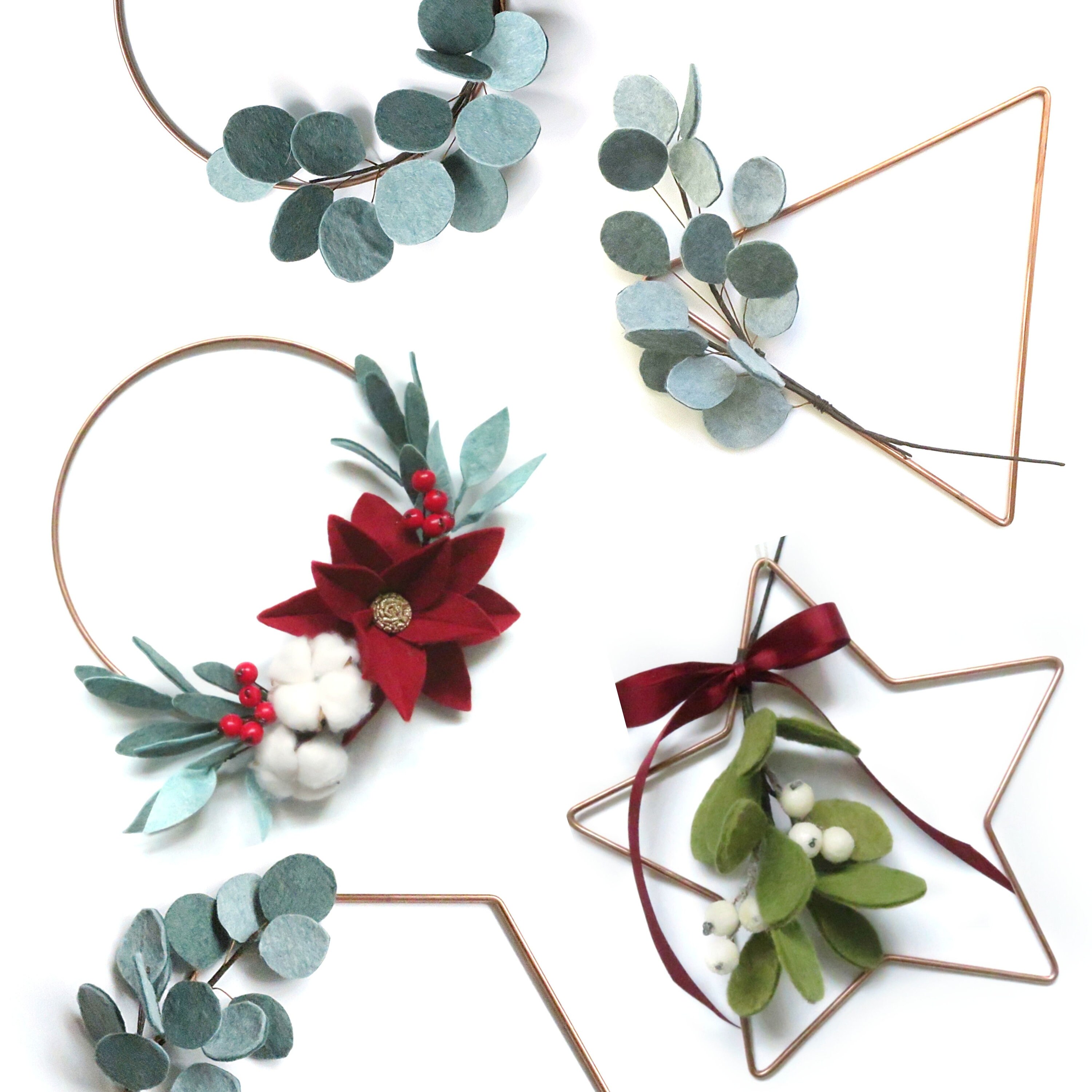 Silver Dollar Eucalyptus Wreath Hexagon Modern Felt Wreath Etsy UK