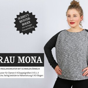 Schnittmuster Damen Schnittreif Frau Mona Raglansweater Bild 1