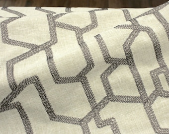 Interior fabric - Decorative fabric - Woven fabric - Labyrinth - Charcoal