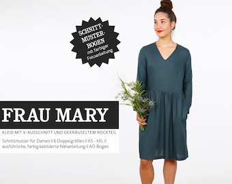 Schnittmuster - Damen - Schnittreif - Frau Mary - Kleid mit V-Ausschnitt